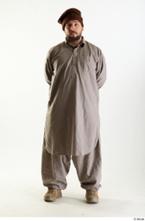 Whole Body Man White Uniform Athletic Bearded Studio photo references